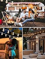 Vista 7 de Luces de Cadena Blancas para Exteriores de 50 Pies con 20 Bombillas Transparentes, Luces de Cadena de Patio Globo G40 para Interiores/Exteriores