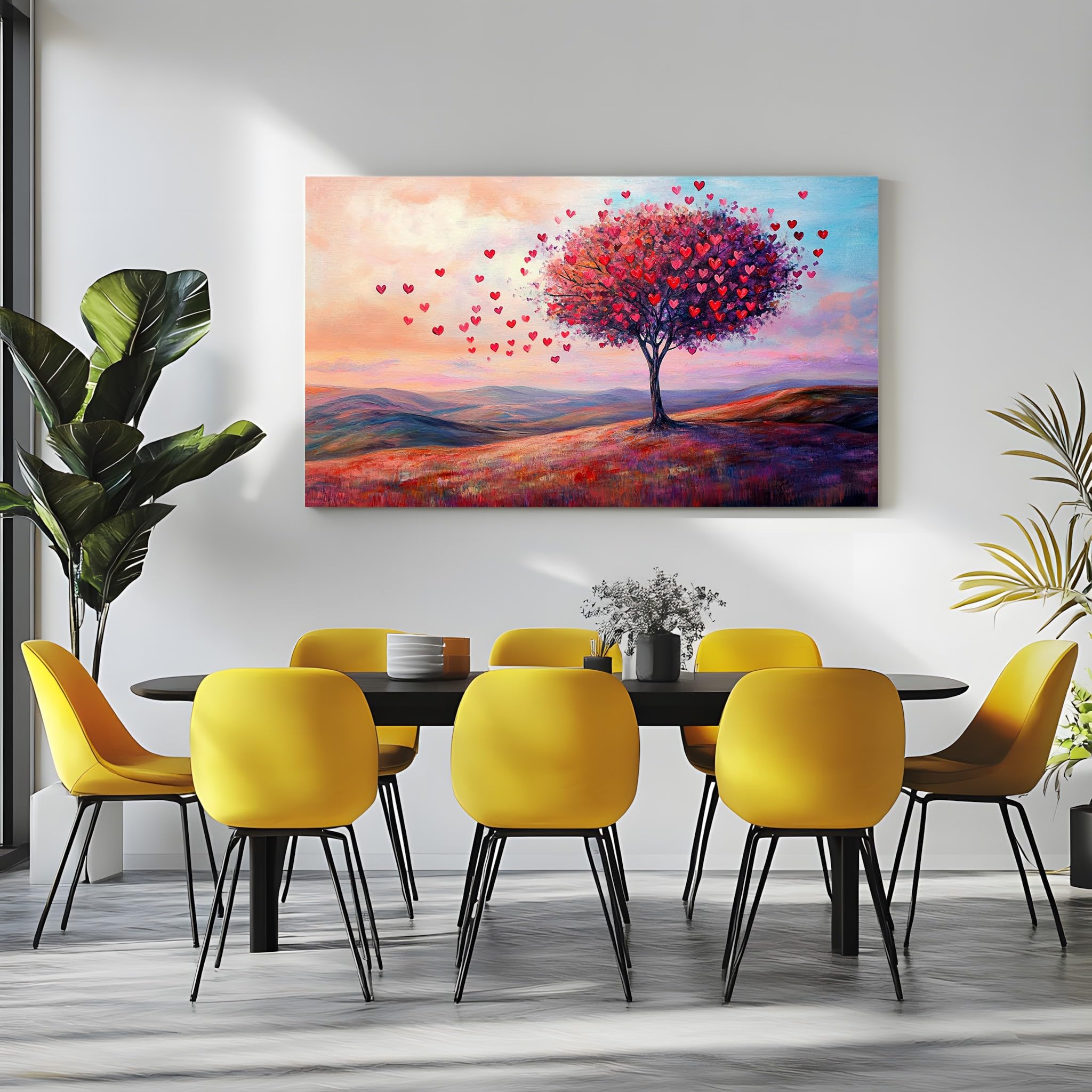Générique Tableau sur Toile Romantique Cœur Grand Format XXL 80x160 cm