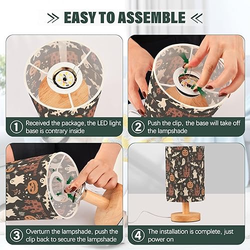 Miniatura 4 de Halloween Party Bedside Table Lamp Cylinder Table Lamp Creative Night Light for Boys Kitchen Bathroom