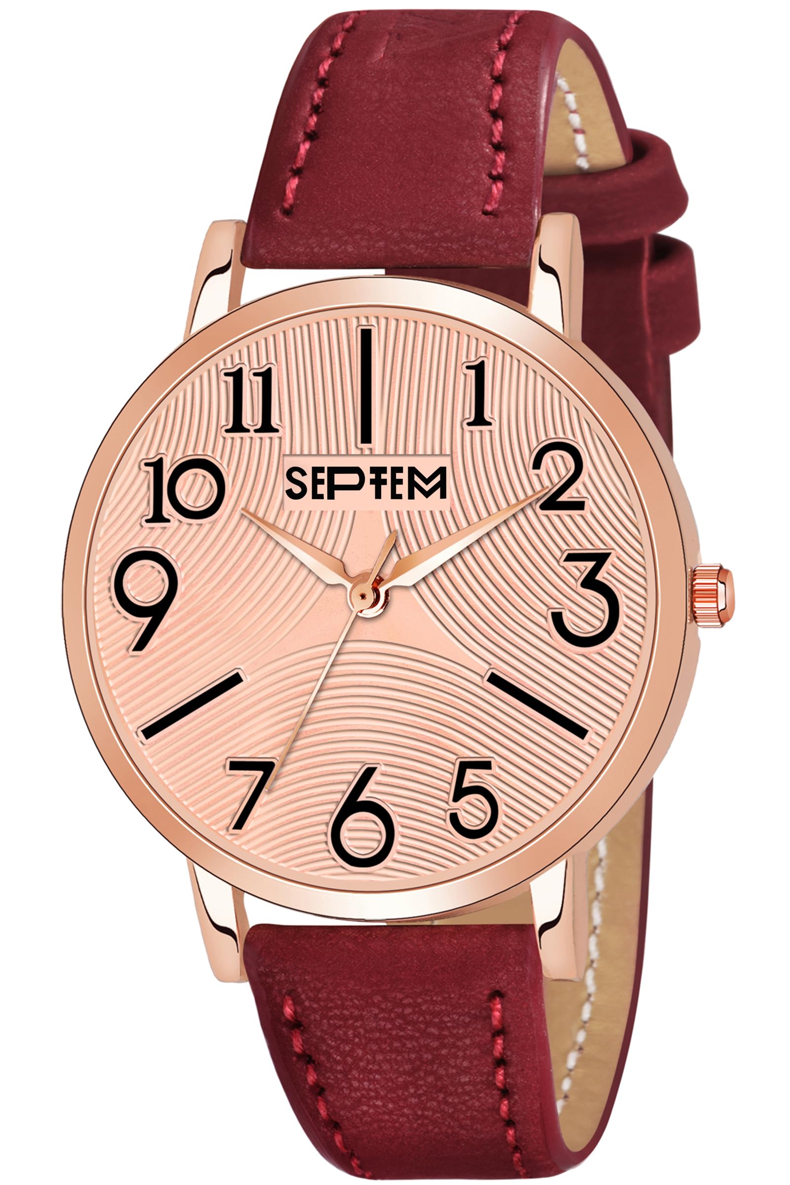 Septem 148-Rose Gold Attractive Triangle Linear Shape Dial & Leather Band for Girls Analog Wrist Watch for Girls (B0CRB89D39) Amazon Price History, Amazon Price Tracker