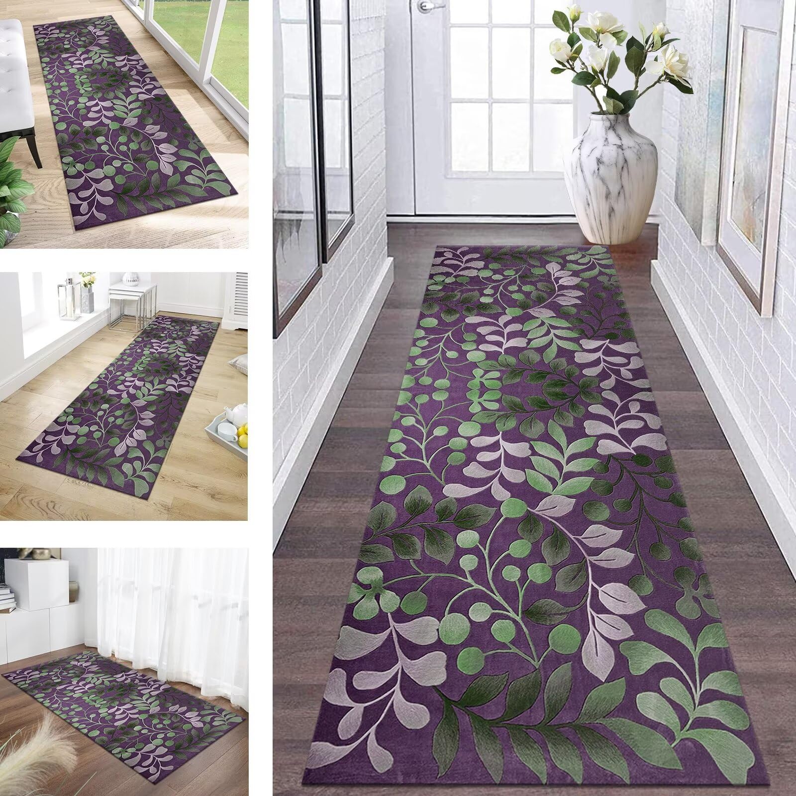 Alfombras de pasillo abstractas con base antideslizante lavable para el hogar 1