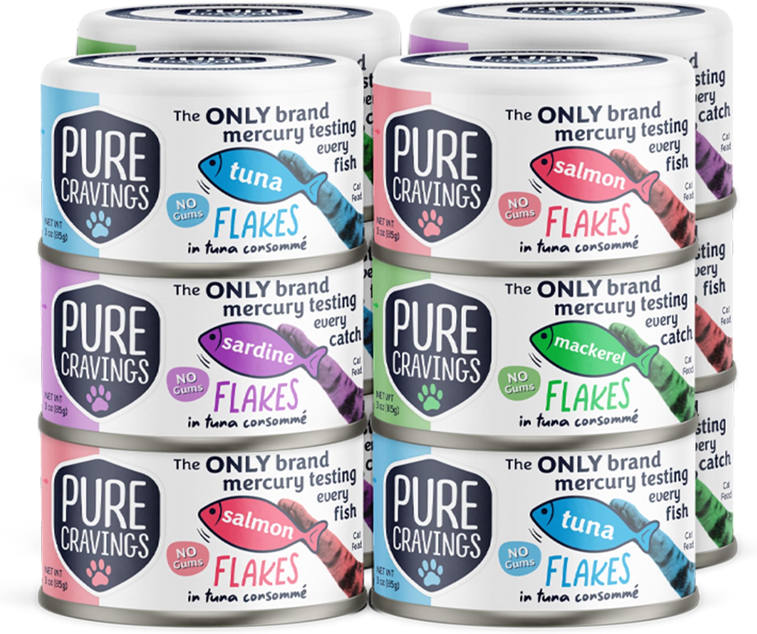 Pure Cravings Flakes in Tuna Consommé, Canned Wet Cat Food Soup, 100% Mercury...