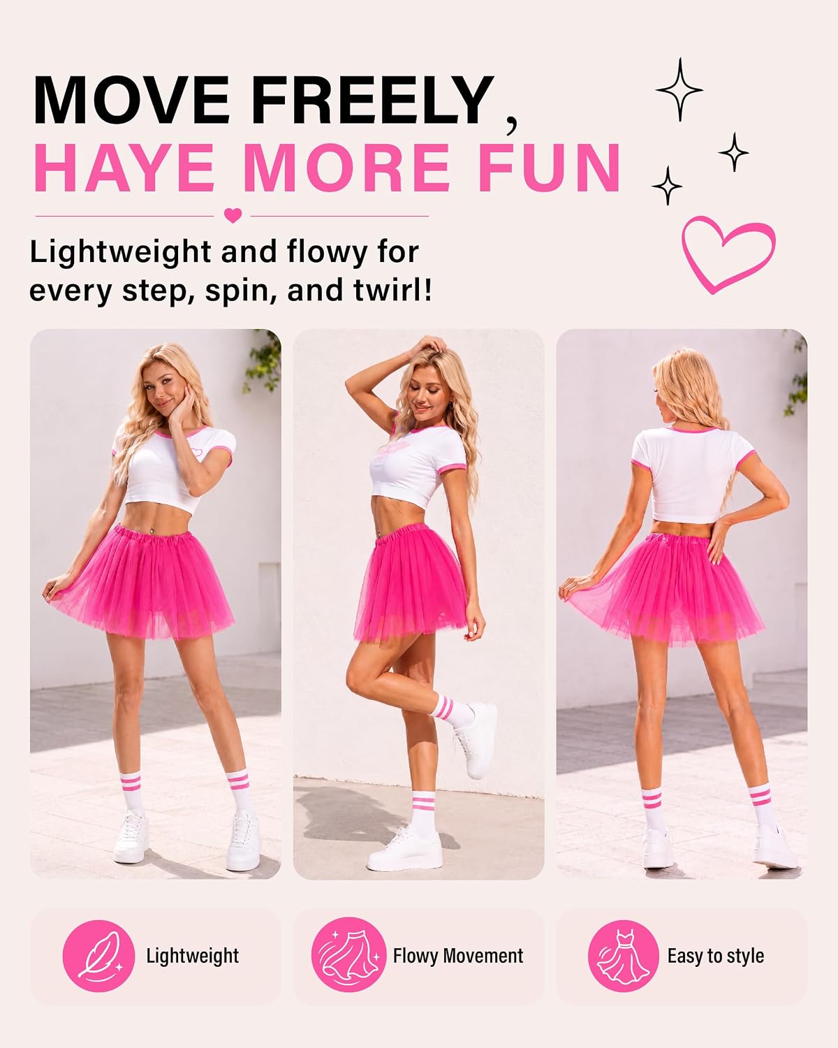 Tutu for Women Adults, 4 Layer Tulle Halloween Party Costume Skirt