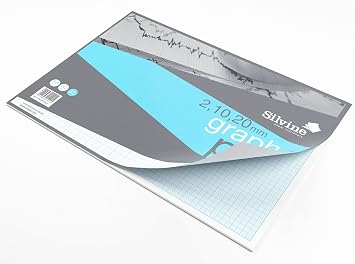 Silvine A3 Professional Graph Paper Pad - Printed 2-10-20mm Graph (50 Sheets)