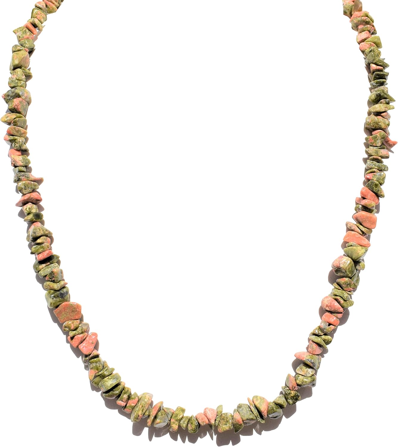 Zenergy Gems Selenite Charged Natural Gemstone Chip Necklaces + Selenite Puffy Heart Charger [Included]