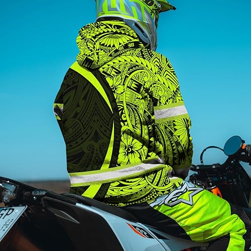 Miniatura 7 de Matedecor Camisa de alta visibilidad para hombre, camisas de seguridad reflectantes con bandera de Estados Unidos, ropa de trabajo, corredores,