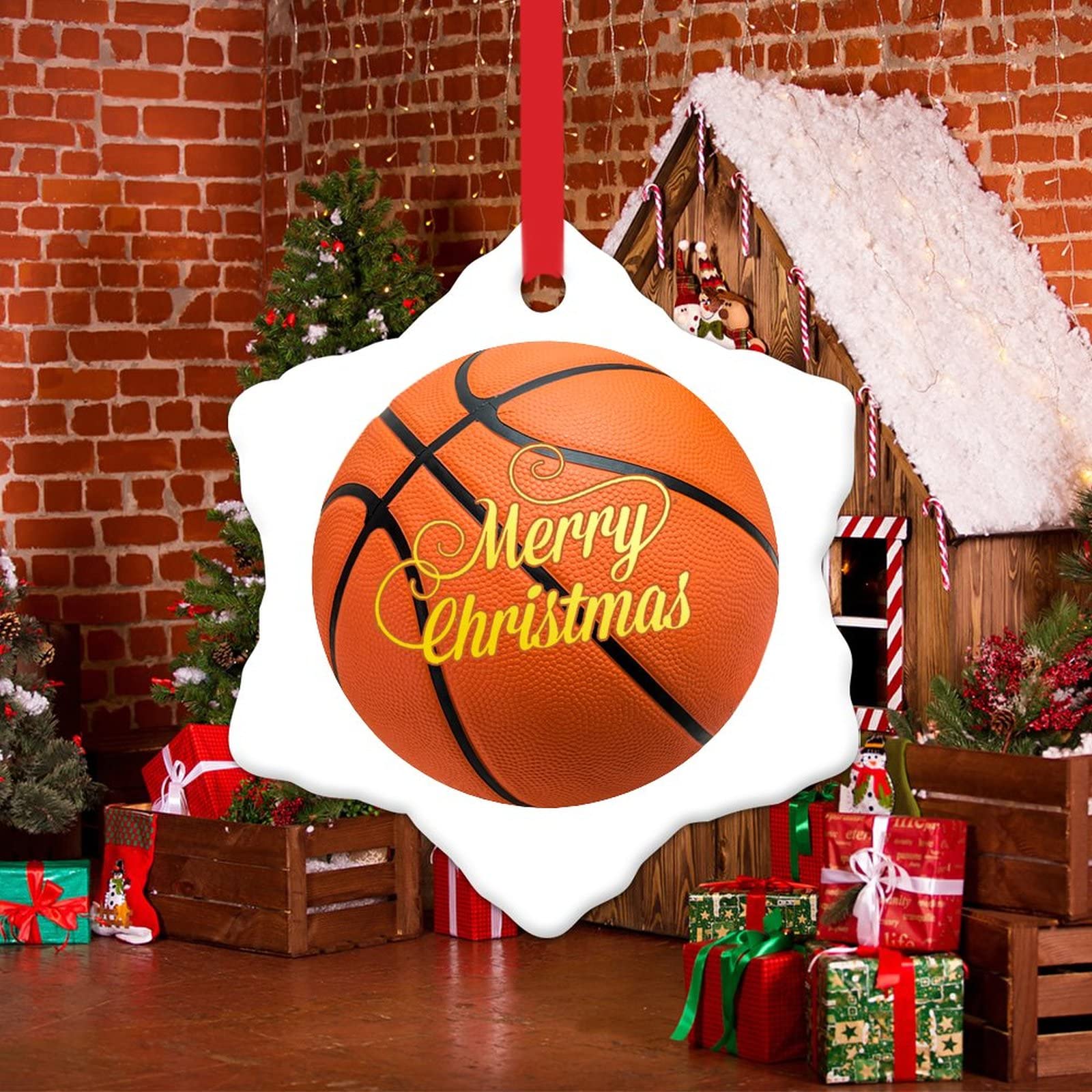Ornamento Natalizio A Forma Di Basket Con Movimento Agitante – Regalo Per Appassionati Di Pallacanestro