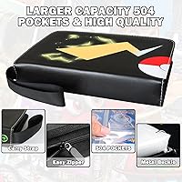 Vista 2 de Carpetas negras para tarjetas Pokémon, 4 bolsillos, capacidad para 504 tarjetas de juego con 63 fundas, colección de tarjetas coleccionables