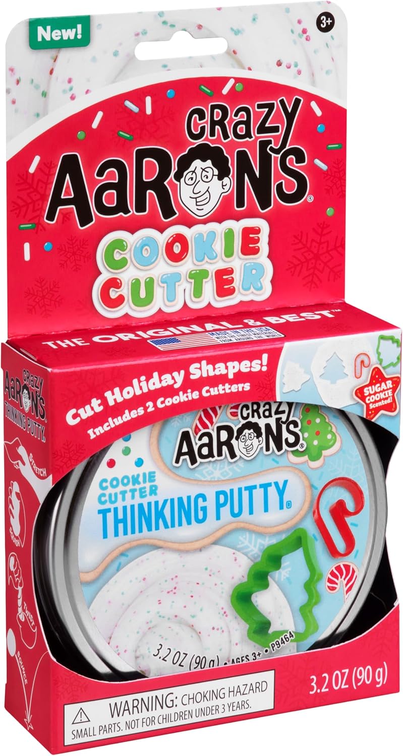 Crazy Aaron's Thinking Putty® - Cookie Cutter - Cookie Cutters Sensory Putty for Kids and Grown ups in a 4" Tin - Creative and Endless Fun, Stress Relief Therapy Toys, Never Dries Out - Made in USA