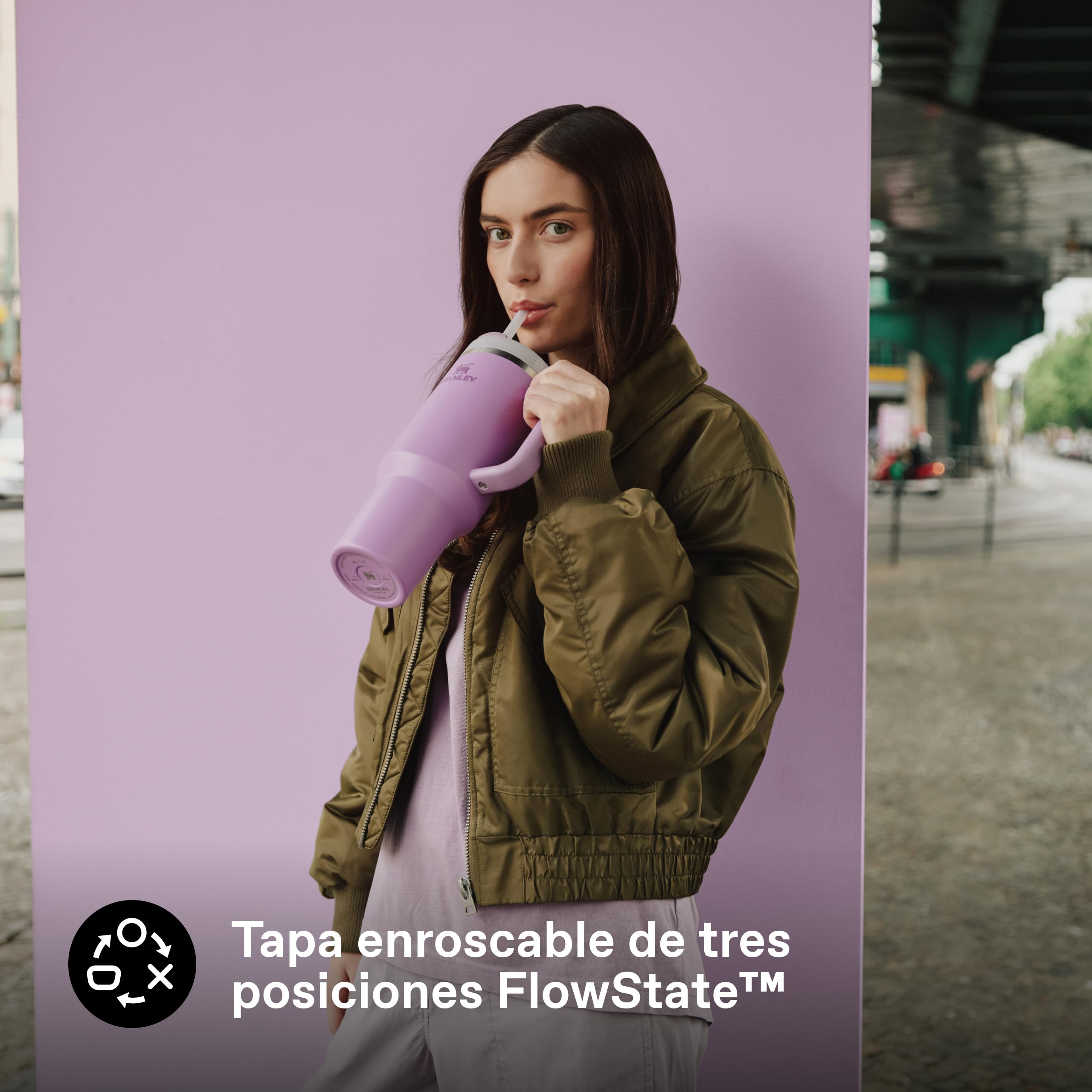 STANLEY Quencher H2.0 FlowState Tumbler 1.2L - Termo Conserva el Frío 11 Horas - Helada Durante 48 Horas - Botella Agua Acero Inoxidable - Taza Termica - Vaso Termico Sin BPA - Lilac
