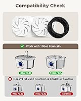 Vista 2 de Official 6-Pack Replacement Filters and Pre-Filter Sponges for 108 oz / 3.2 L Stainless Steel Cat Water Fountain