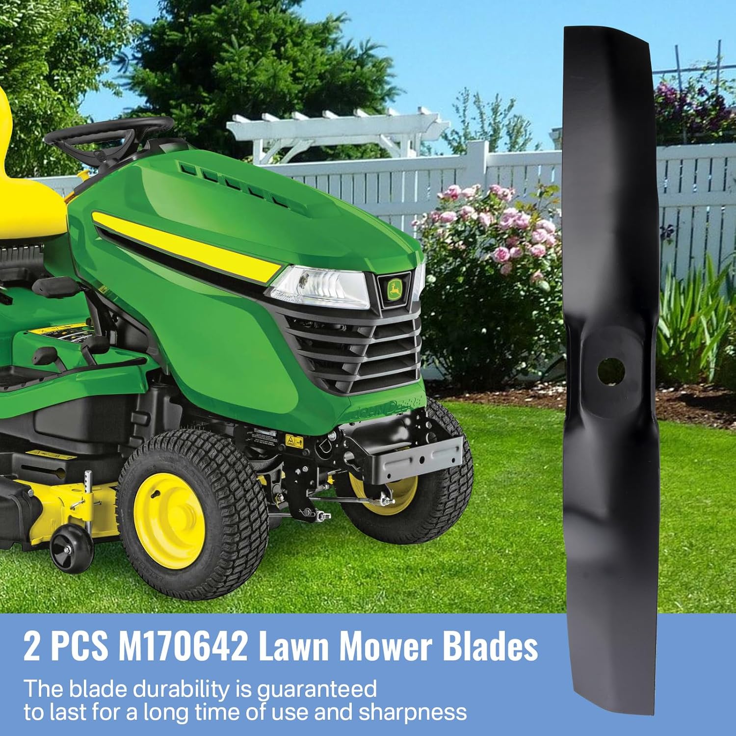 2 PCS Lawn Mower Blades Fit for 42" M170642 UC22008 Riding Mower X330 X350 X354 X370 X380, Replacement for Z Trak Zero Turn Z335E Z335M Z345M Z345R Z315E Z320M Z320R Mower