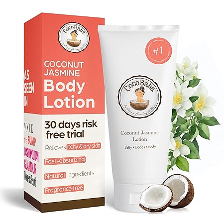 CocoBaba Body lotion for Pregnancy |Stretch Mark Creme | Belly Creme | Natural Paraben-free Coconut Body Lotion for dry skin | Pregnancy Must have | Body lotion for women