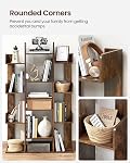 VASAGLE Bookshelf, Tree-Shaped Bookcase with 13 Storage Shelves, 33.9”L x 9.8”W x 55.1”H, Rustic Brown ULBC67BXV1
