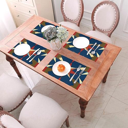 Miniatura 4 de 6 PCS PVC Placemats Set Place Mats Big Star Arrow Non-Slip Weave Place Mats 12" x 18" Farmhouse Durable Table Mat Set for Family Dinners Wedding