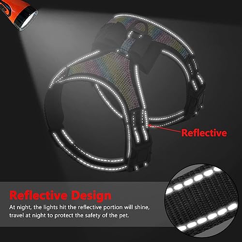 Miniatura 9 de Beirui Arnés para perro con diamantes de imitación, chaleco reflectante de nailon brillante con pajarita brillante para perros pequeños, medianos y