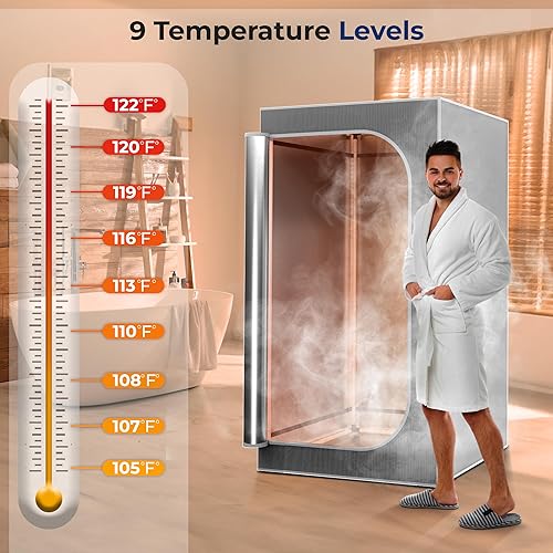 Miniatura 9 de SereneLife Tienda de campaña de sauna portátil de tamaño completo para dos personas plegable terapia corporal spa kit de calefacción de vapor para