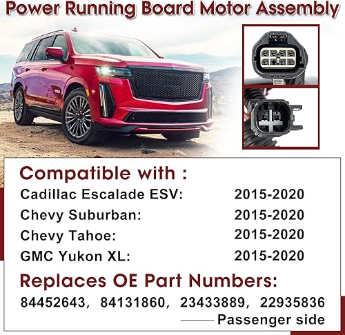 Miniatura 2 de Fexhull Soporte de estribo eléctrico para Cadillac Escalade Fit para Chevy Tahoe Suburban Fit para GMC Yukon XL 2015-2020 lado derecho del pasajero