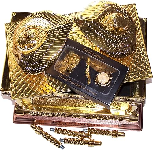 Miniatura 9 de Holy Land Market El Arca de la Alianza chapado en oro (grande, arca y contenido)