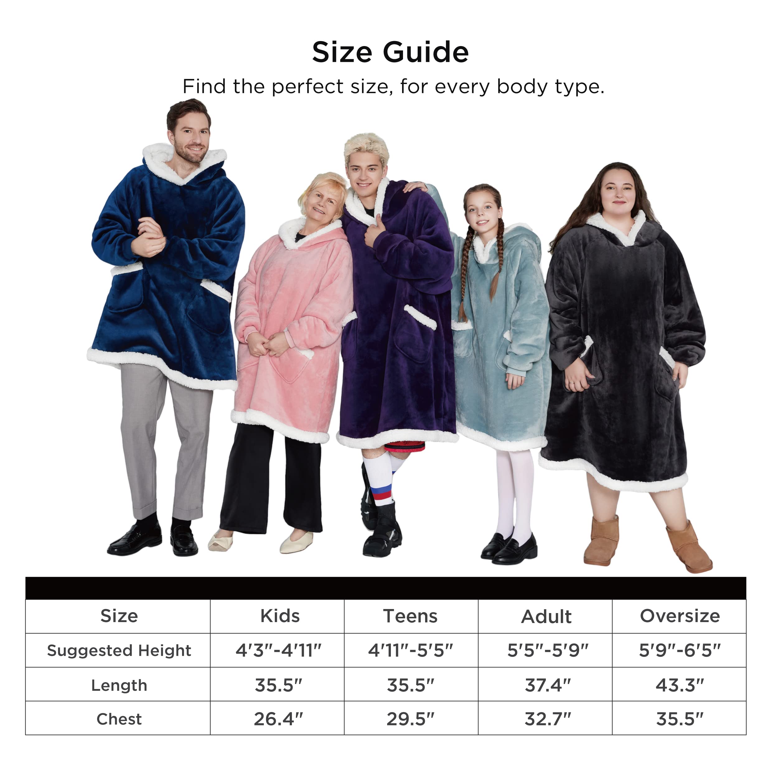 Amazon.com: Bedsure Wearable Blanket Hoodie for Kid - Sherpa Fleece Hooded  Blanket for Teens as A Gift, Warm u0026 Cozy Blanket Sweatshirt with Giant  Pocket both Indoors and Outdoors (Kids, Blue) :