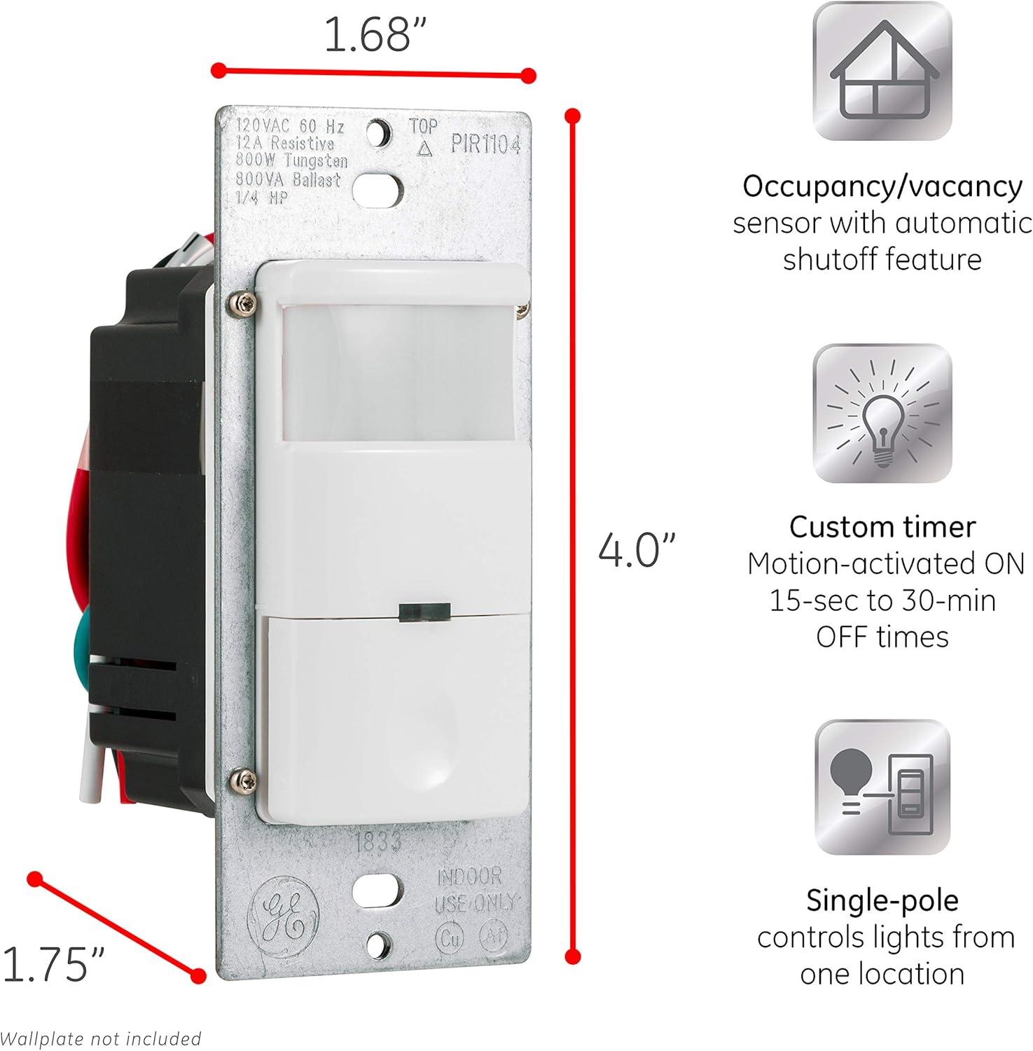 Buy GE UltraPro inWall Motion Sensing Switch with Occupancy and