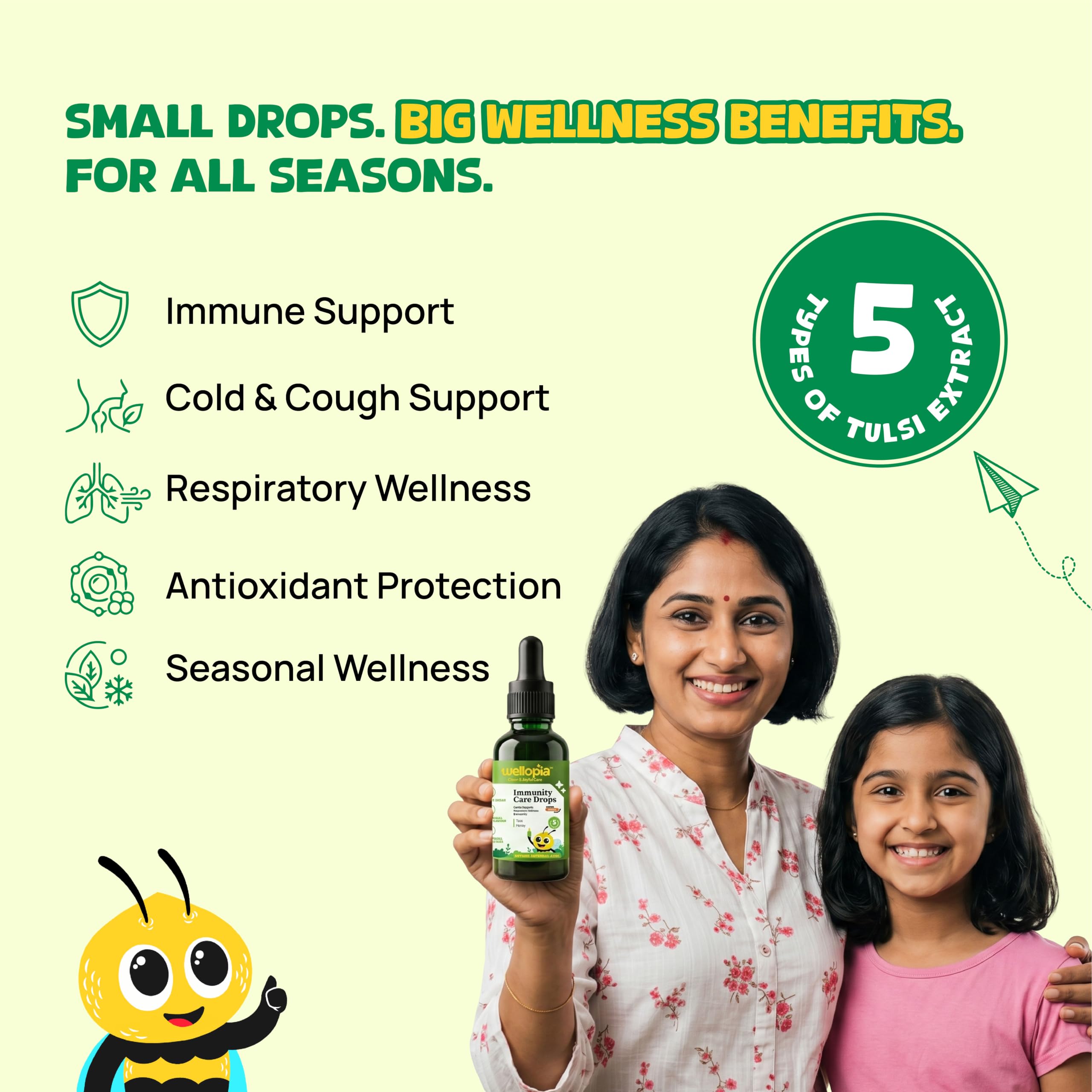 Kids Immunity Combo Pack: Immune Support Pops (15 Count) & Immunity Care Drops (30ml) with 5 Tulsi Extracts, Honey & Vitamin C - Natural Orange Flavour for Ages 2+ — Amazon image 6