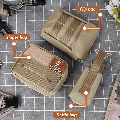 Miniatura 4 de Pattepoint Arnés de chaleco para perro, bolsa de silla de montar, bolsa de tres piezas para diferentes usos, perro de servicio en entrenamiento,