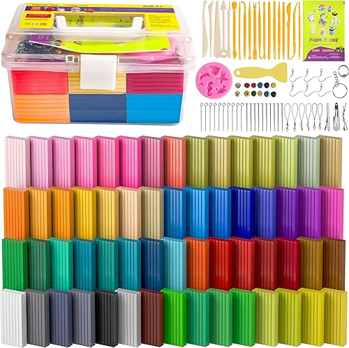 Miniatura 23 de Kits de arcilla polimérica de 50 colores, arcilla de modelado de Navidad para niños, molde de bricolaje, horno, arcilla con caja de almacenamiento