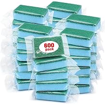 Individually Wrapped Sponges,Kitchen Sponges Individually Wrapped Bulk,Scratch-Free Dish Scrubbers | Heavy Duty,Small,Mini,Non Scratch,Blue | for Kitchen, Scrub,Cleaning,Pots,Pans,Hotel 600