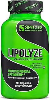 Species Nutrition Lipolyze Stimulant Free Fat Burner, Appetite Suppressant with Green Tea Extract, African Mango & Alpha Lipoic Acid, Advanced Fat Loss Formula, Gluten Free Caps, Daytime, 90 Count