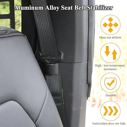 Miniatura 5 de Aluminum Alloy Seat Belt Buckle Holder, Stabilizer & Positioner for Bronco, Jeep Wrangler, F150, F250 & More
