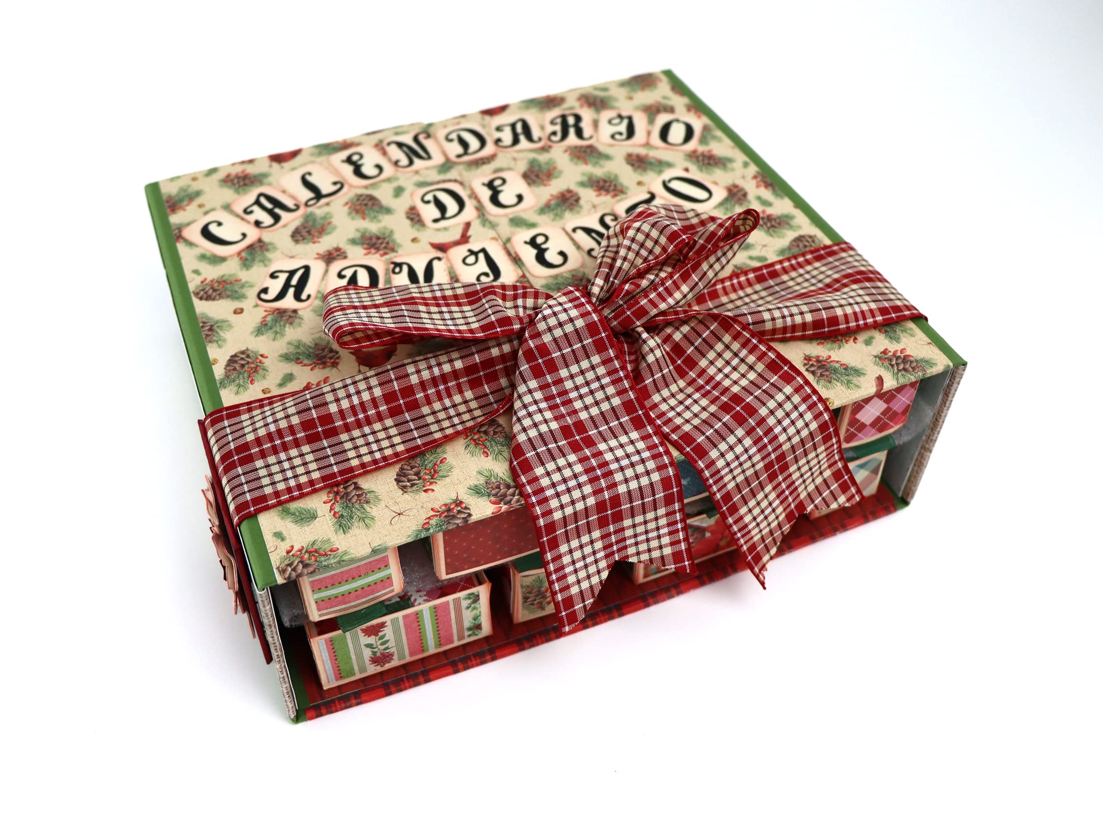 Genérico Kunsthandwerklicher Adventskalender | mit den besten Qualitäten auf Papier und Karton | Lebhafte und Weihnachtsfarben | Weitere Geschenk-Boxen erhältlich