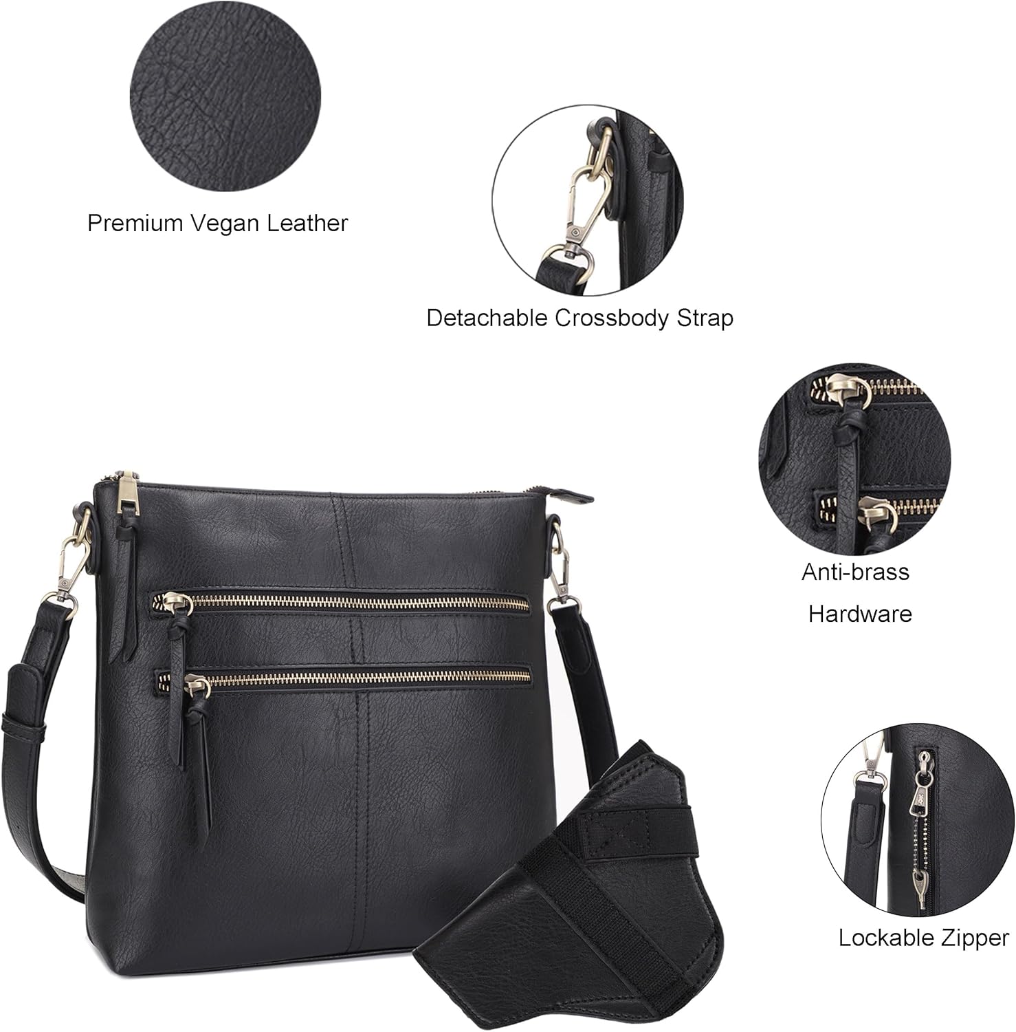 JESSIE & JAMES Large Concealed Carry Purse for Women Multi Pocket Concealed Carry Crossbody Bag - Image 6