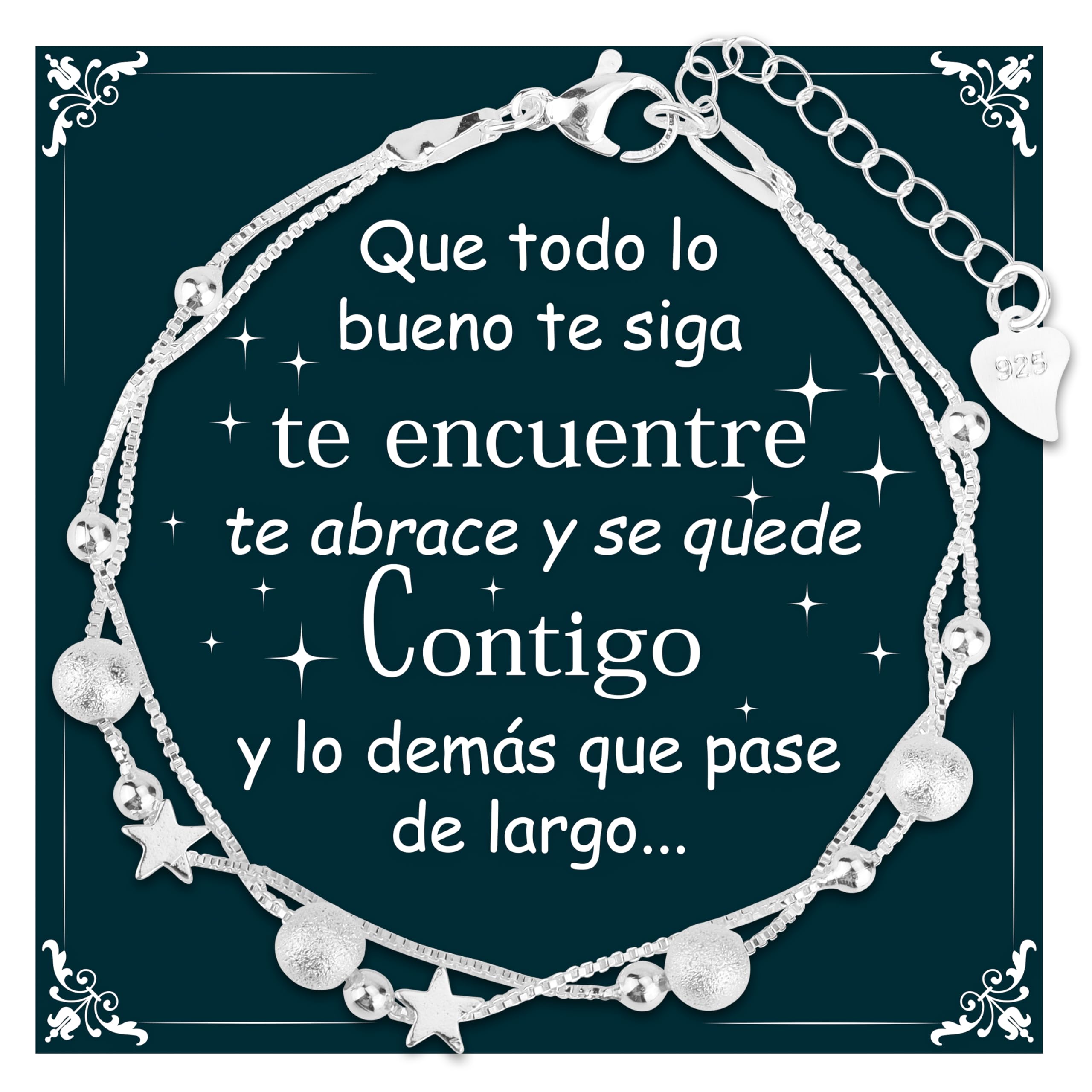 Rebundex Pulsera Plata Regalos Originales para Mujer Pulseras Regalos para Mujer Cumpleaños Navidad Día de San Valentín Madre Mama Amiga Novia — view 11