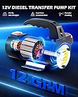Vista 2 de Orion Motor Tech Kit de bomba de transferencia de diesel, kit de bomba de transferencia de combustible de 12V con boquilla y mangueras, bomba