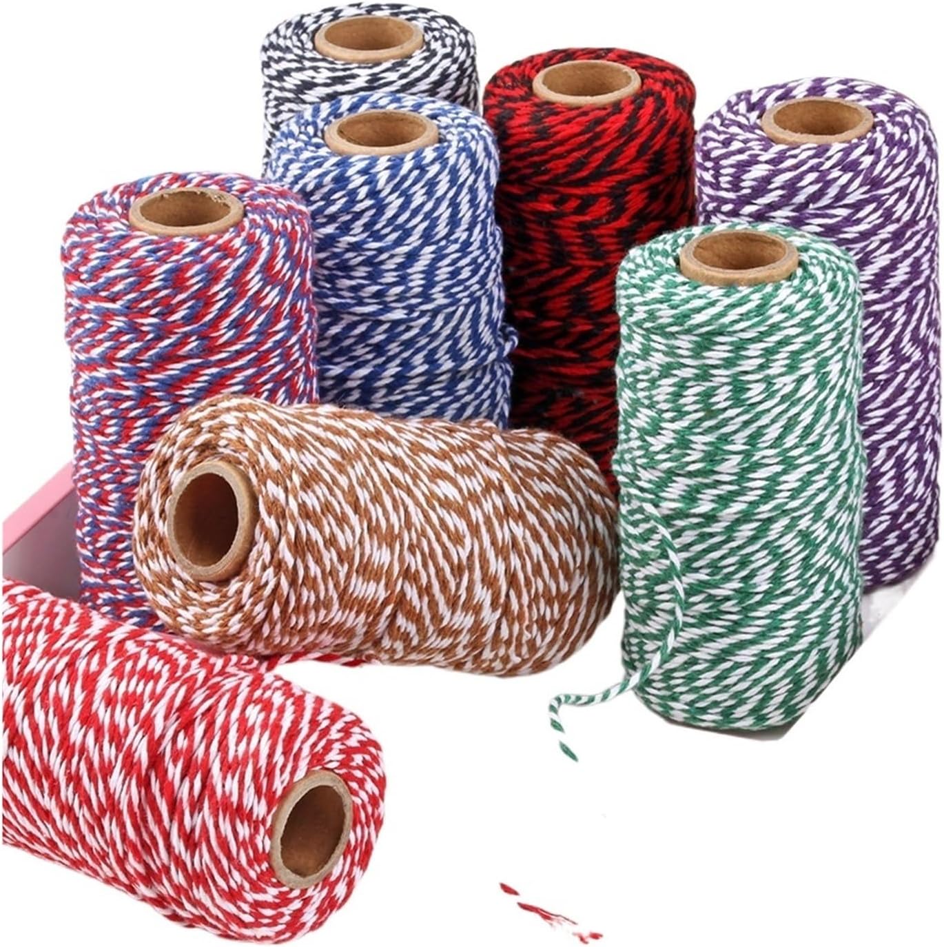 100M 2mm Cotton Bread lace Rope Rope Colorful Cotton Crafts Twine Home Textile Gift Packaging Christmas Wedding Decoration(Golg Wire Black)