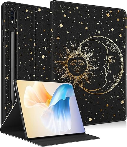 Wazzasoft Funda para Samsung Galaxy Tab S6 de 10.5 pulgadas 2019 para mujeres y niñas, diseño estético, diseño femenino, kawaii, sol, luna,