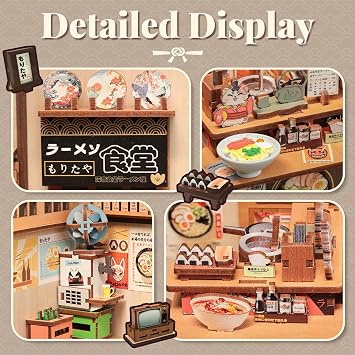 Book Nook Kit, DIY Miniature House Kits for Adult and Teens, Dollhouse Mini Booknook House Bookshelf Decor, DIY Craft Gifts for Family and Friends(Morita-Ya&Japanese Fan House)