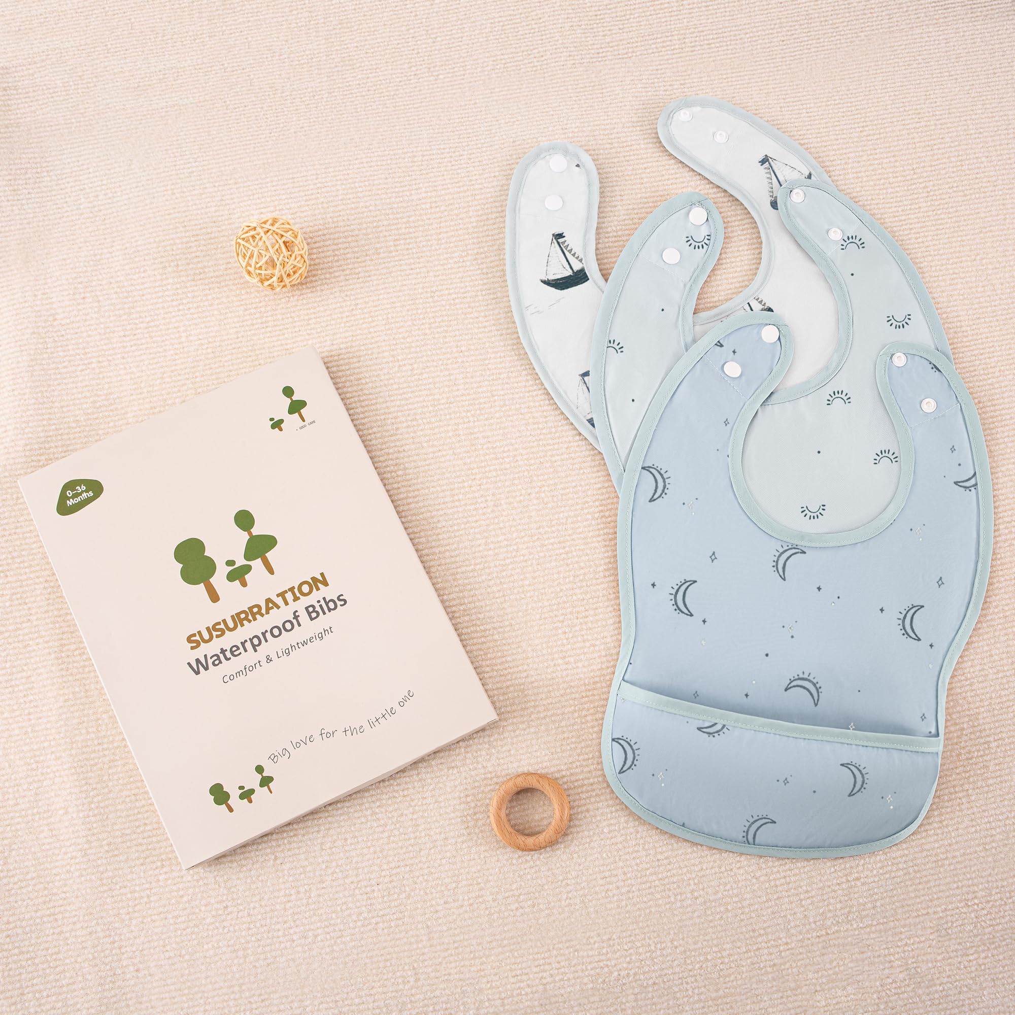 Susurration Bavoirs Bébé Imperméables Bavoirs Pour Bébé Doux Réglable Bébé Bavoir de Récupération Lavables Pour Bavoir 3Pack Garçons et Filles