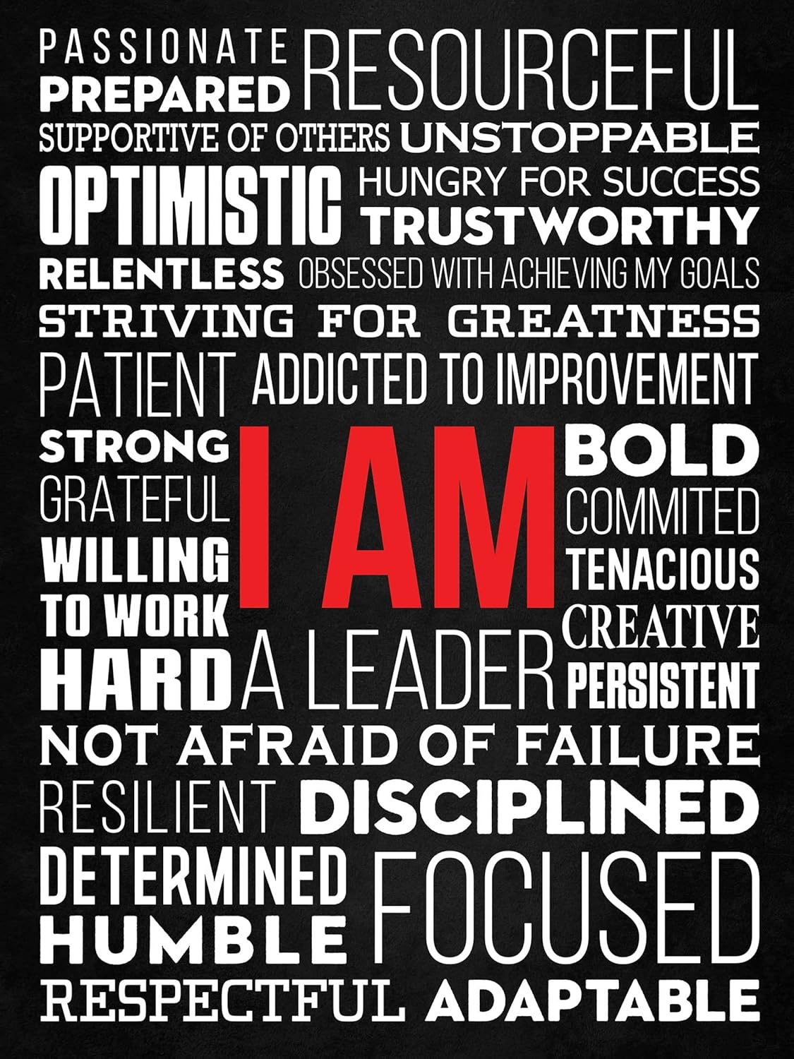 Office Wall Art Motivational Poster – 12 x 16 Inches Inspirational Wall Decor Print for Bedroom, Gym, Men, Boys, Teens – Unframed Cardstock Paper