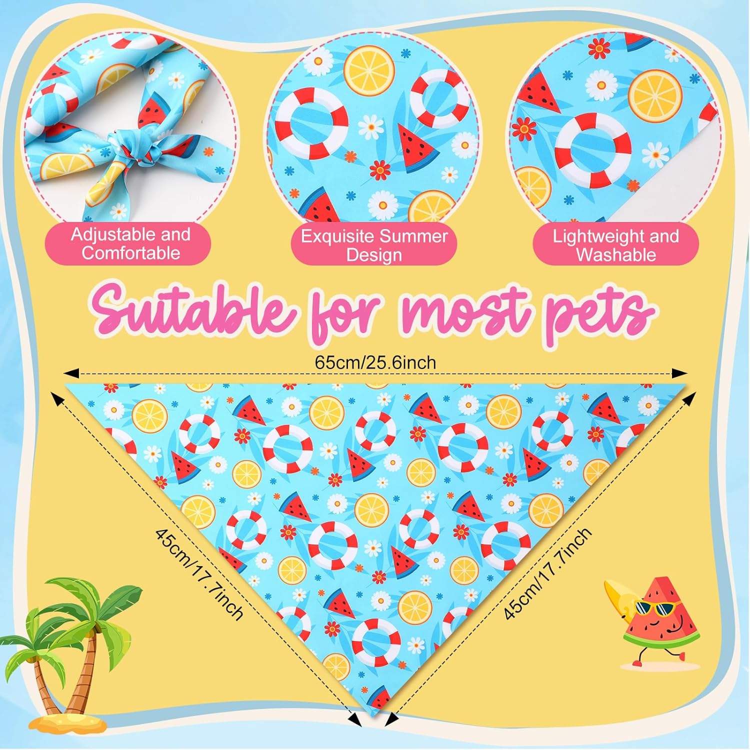 Preboun 200 Pcs Summer Prints Dog Bandanas Bulk Hawaiian Bandanas for Dogs Colorful Triangle Kerchief Bibs Scarf Set for Pet Costume Photo Props Accessories Pet Shops Adoption Events, 25 Styles