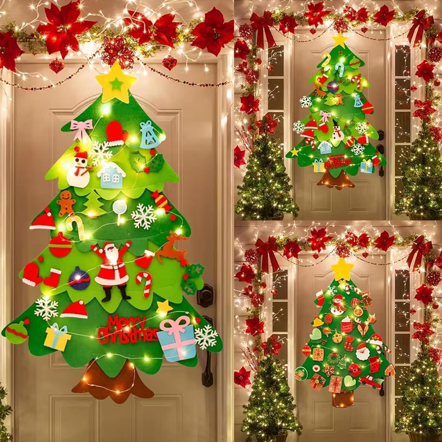 Sapin de Noël en feutre à faire soi-même avec 30 décorations | Rakuten