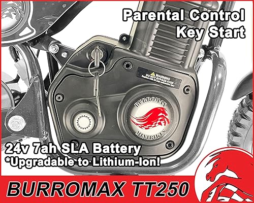 Miniatura 3 de Burromax TT250 Motocicleta de tierra eléctrica para niños, 250w 24v 7ah, 2 velocidades, hasta 14 mph, para ciclistas de hasta 150 lb, mini bicicleta