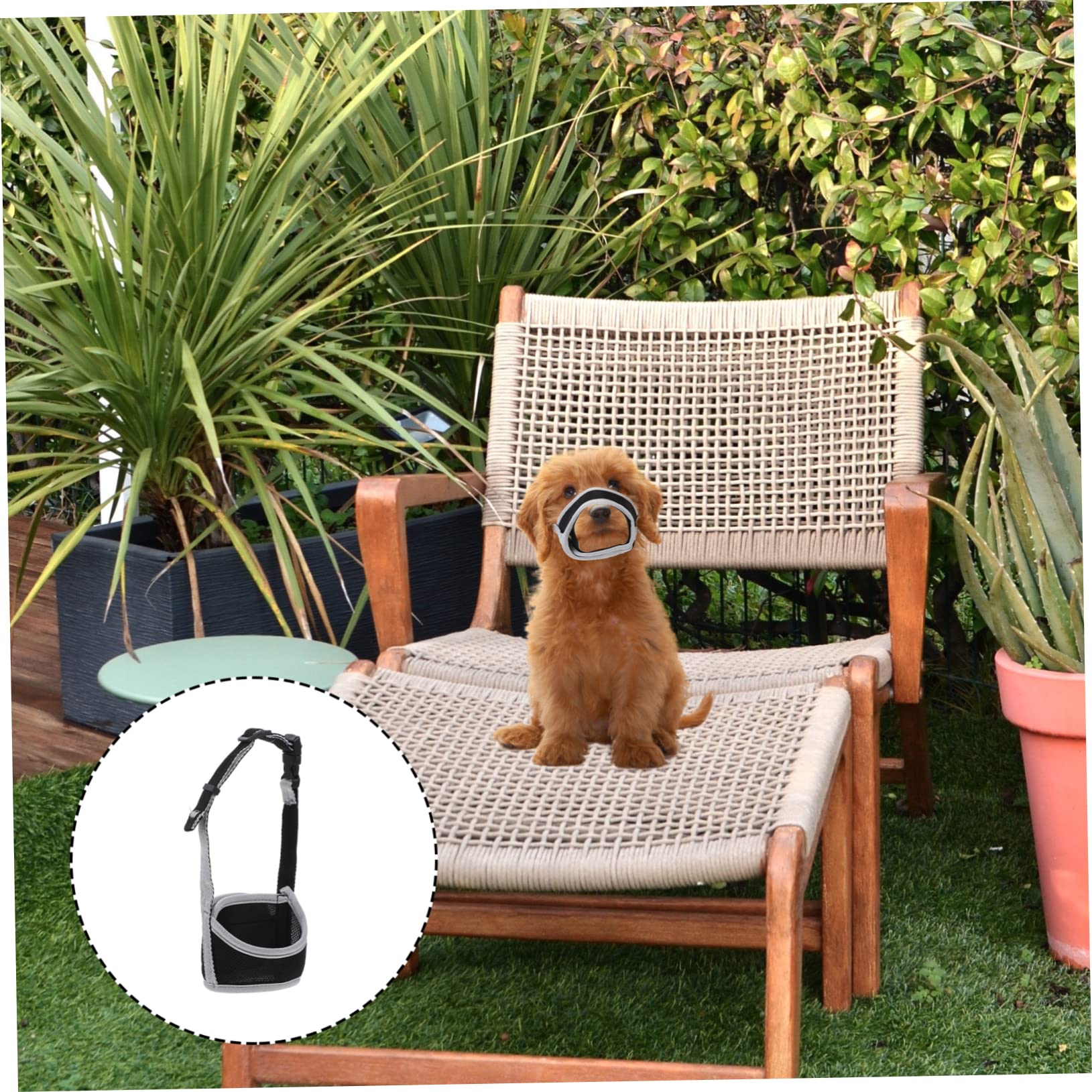 Happyyami Muzzle Breed Soft Puppy Black Mouth Cover from Biting Dog Breathable for Small Training Metal Dark