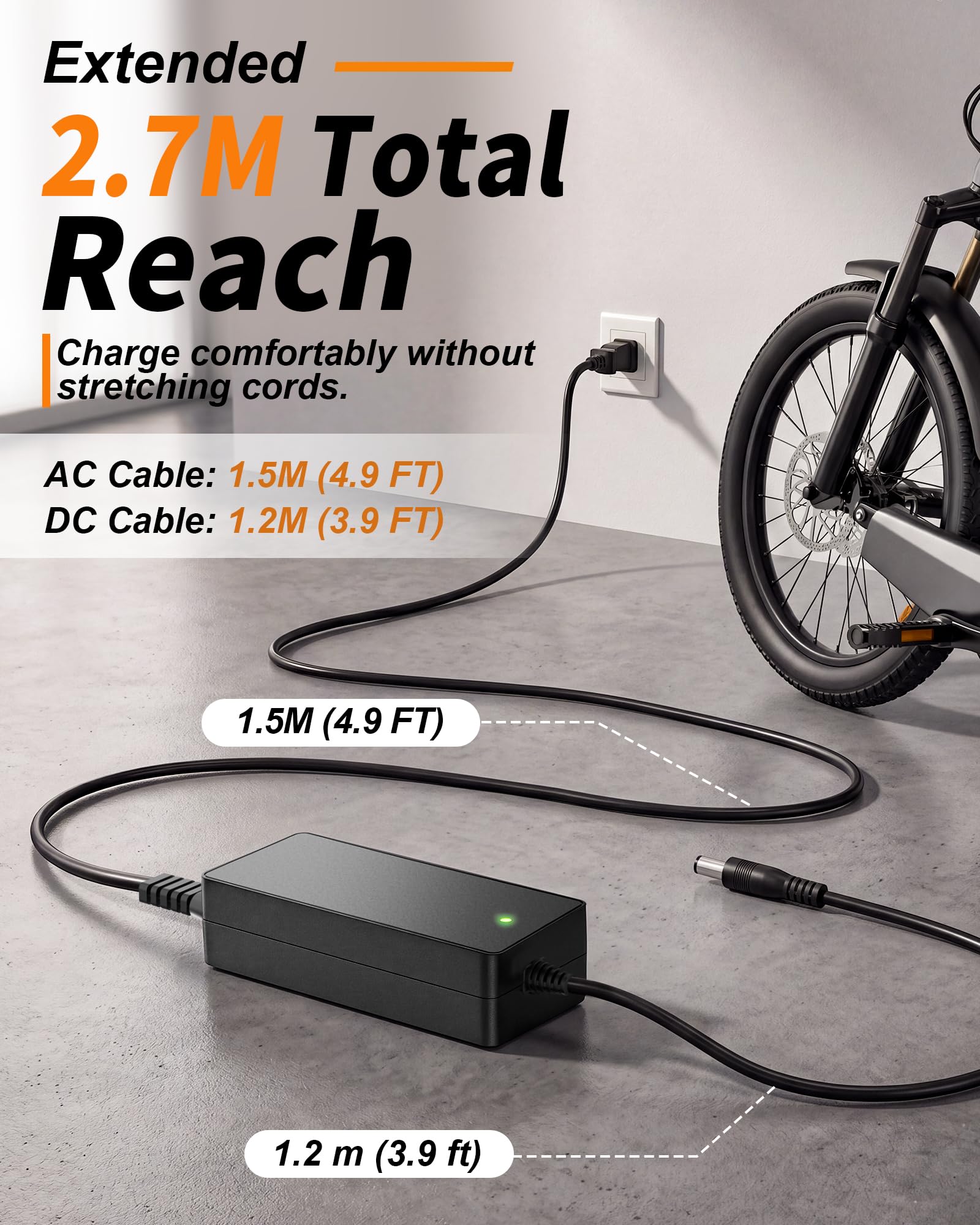 VHBW Chargeur 42 V 2 A compatible avec Kugoo S1 S2 S3 Scooter Prise 5525