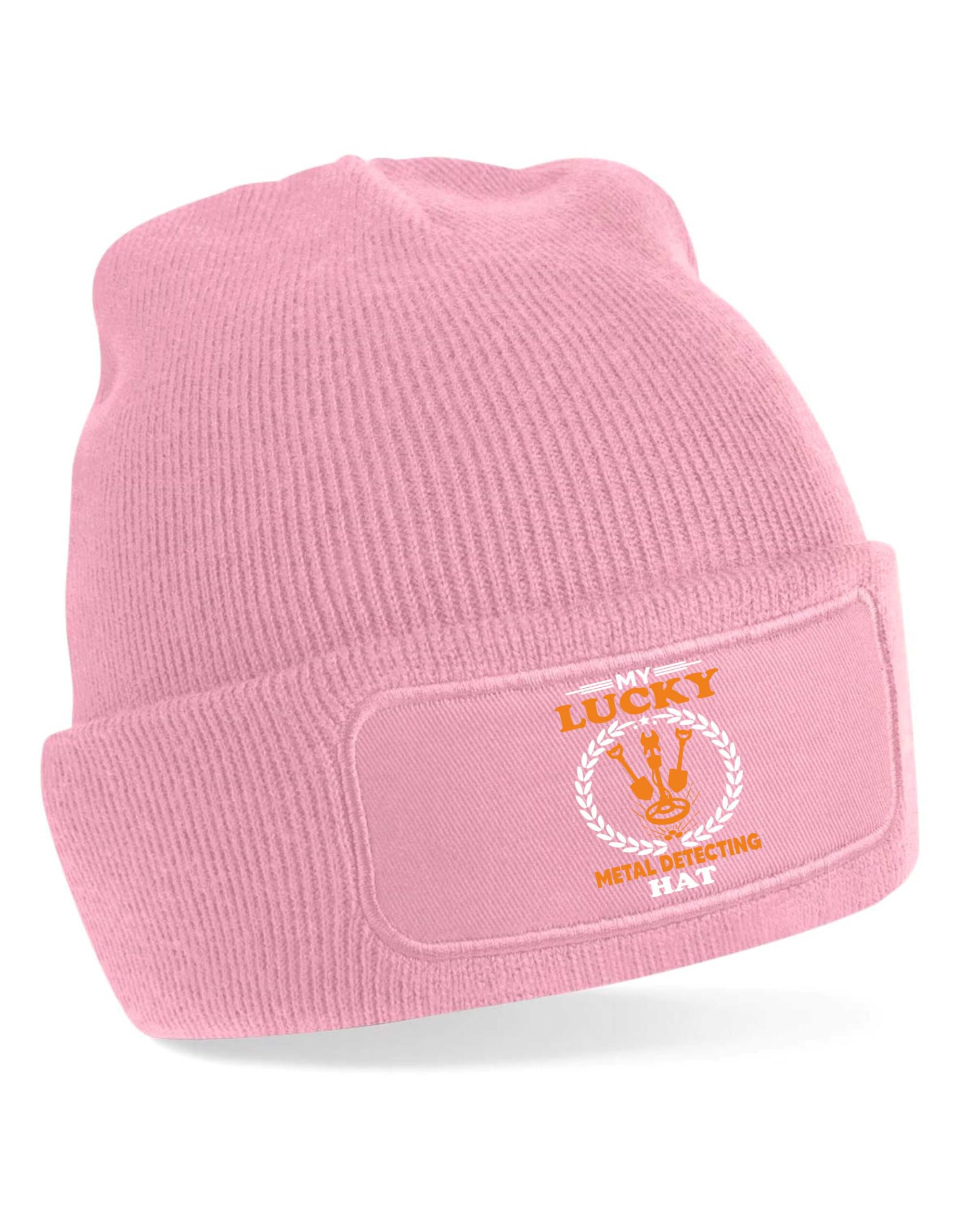 Print4U My Lucky Metal Detecting Beanie Hat Gift Father's Day Birthday Present Pink