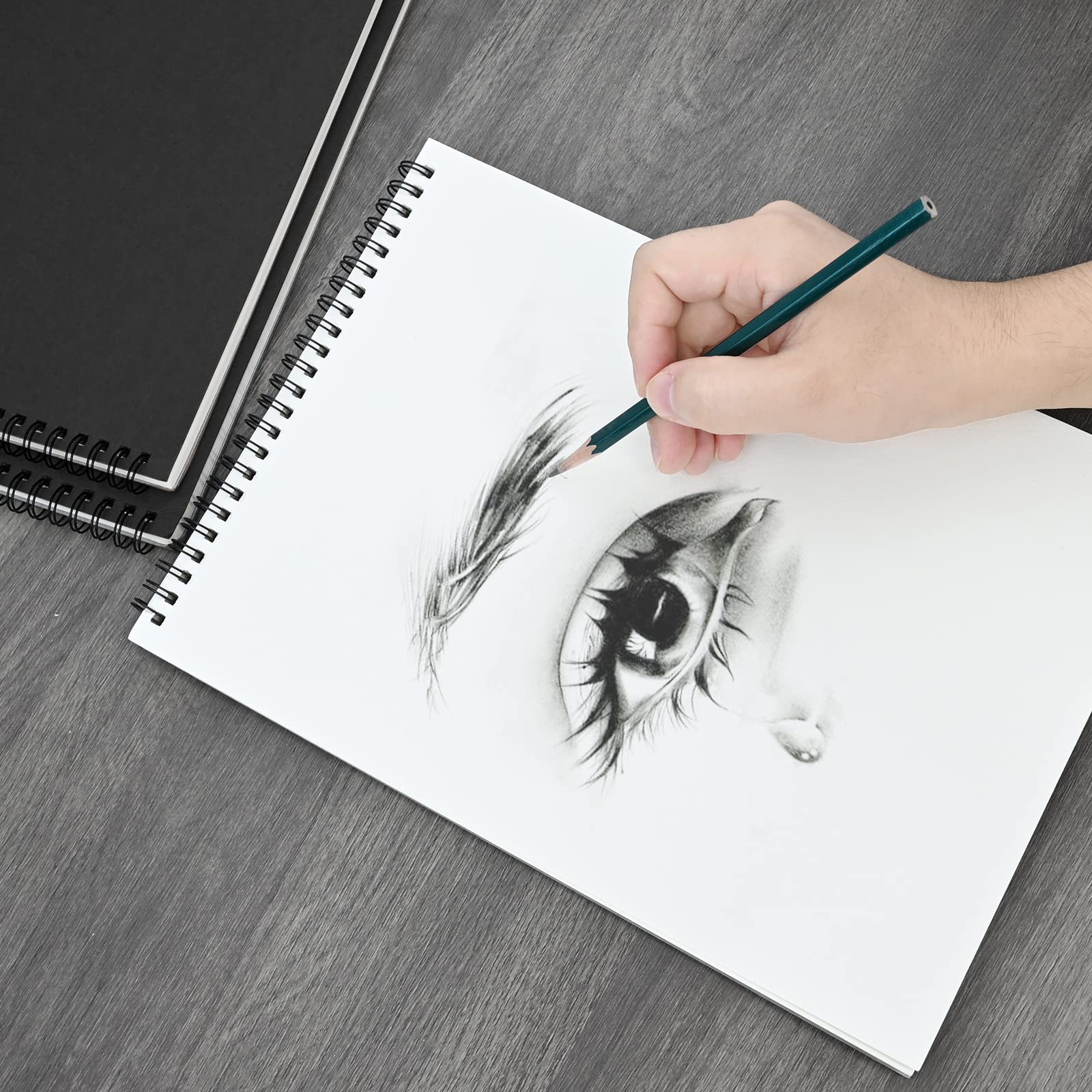 ZOENHOU 4 Quaderni Da Disegno A3 – 60 Pagine Ciascuno, 160g/m², Spirale, Copertina In Kraft, Per Artisti E Studenti - 2