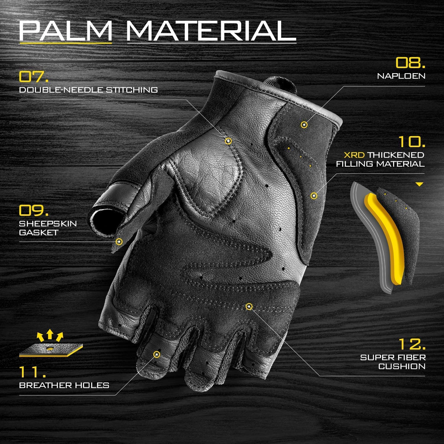 Zune Lotoo Guanti Senza Dita Tatticai Militari Vera Pelle Uomo Guanti Moto Guanti Softair Sportivi per Guanti Paintball Caccia Escursionismo Motocross Bici Ciclismo Da Lavoro