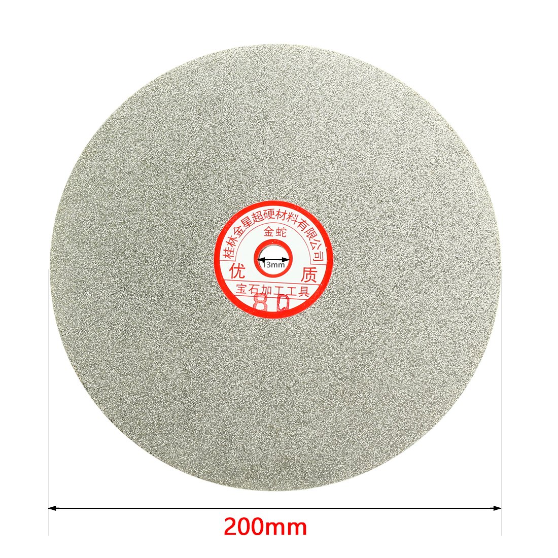 sourcing map 200mm 8 pouces grain 80 revêtement Diamant Plat tour roue Disque Disque ponçage meulage