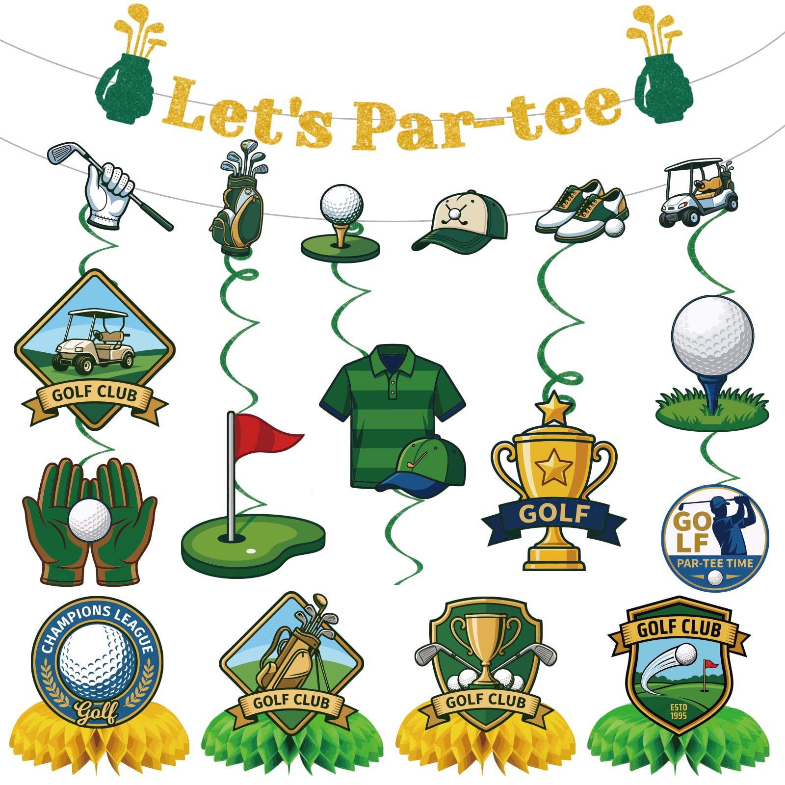 Golf Happy Birthday Party Decorations - Let's Par-Tee Banner Birthday Party